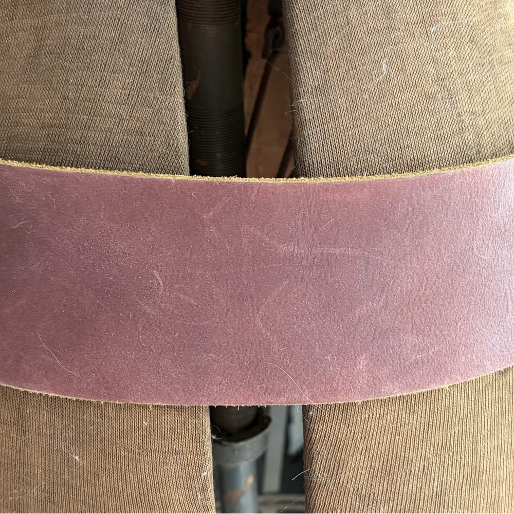 Brown Leather Belt with Brass Buckle - Picture 2 of 4